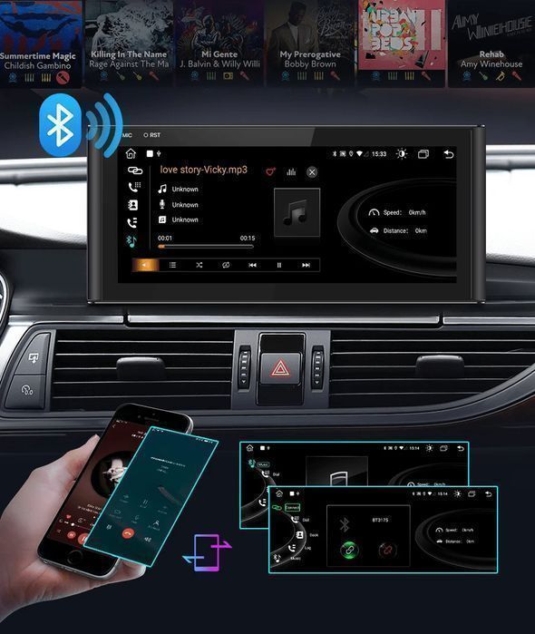 Audi A6 C7 A7 2012–2019 – Radio Android 15 12,3” CarPlay Android Auto 4GB/64GB GPS Nawigacja Stacja Multimedialna WiFi Bluetooth DSP 4G LTE PL