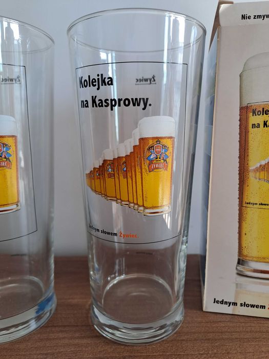 2x Pokal Szklanka do piwa Żywiec Kolejka na Kasprowy