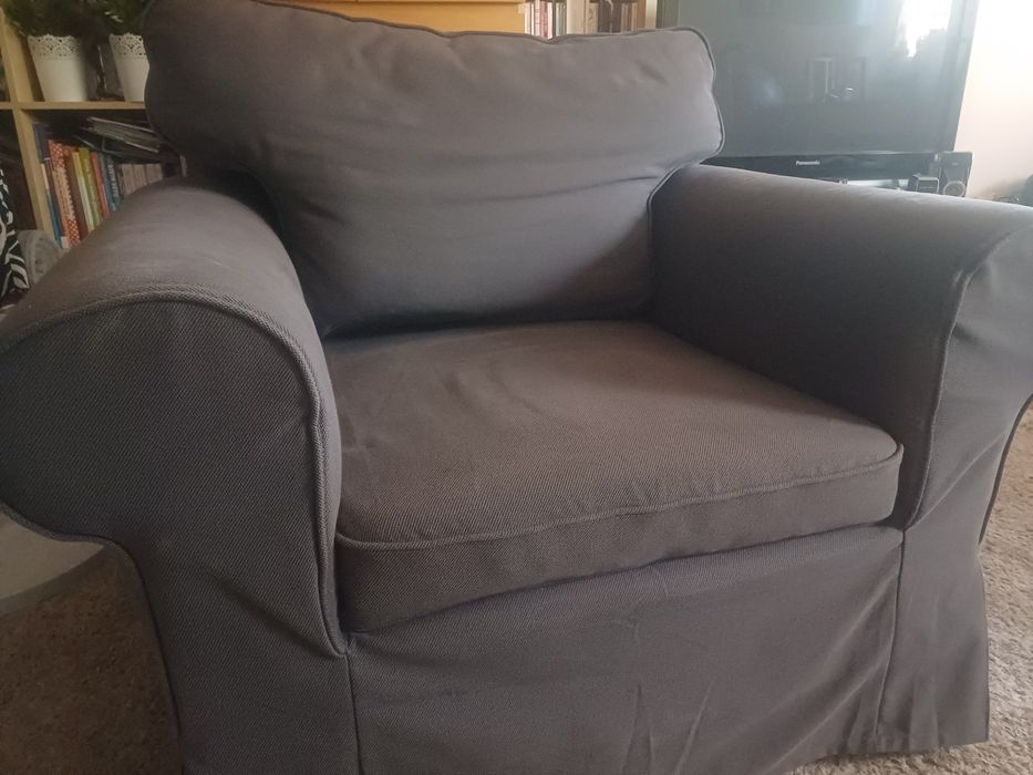 IKEA EKTORP Fotel Hakebo ciemnoszary