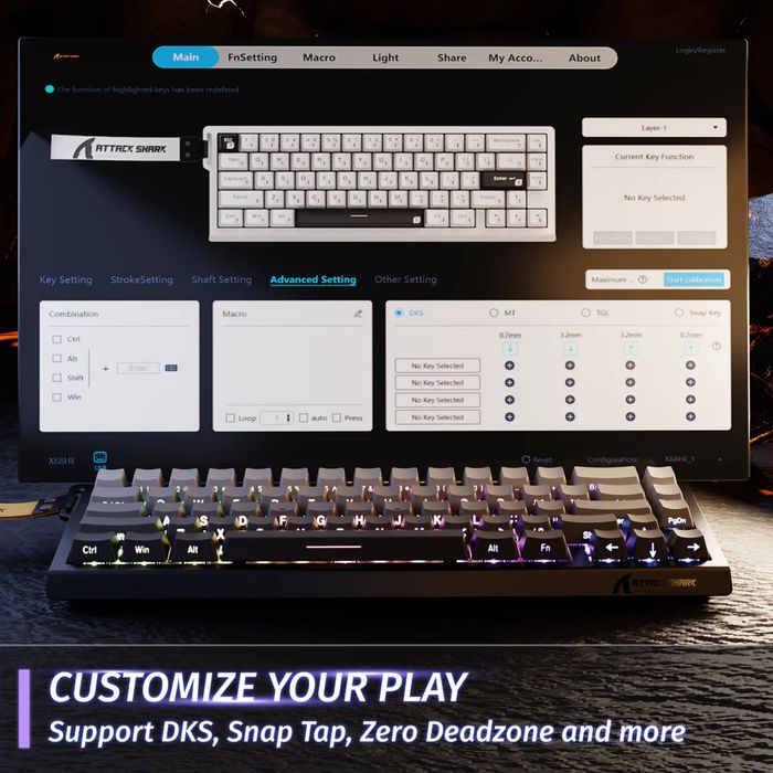 Ігрова магнітна клавіатура ATTACK SHARK X68 HE