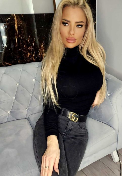 NOWY CZARNY pół golf Długi Rękaw XS/S, S/M, M/L