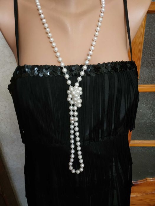 Весільна сукня оздоблена бахромою в стилі 20-х років Гетсбі М/L_46-48