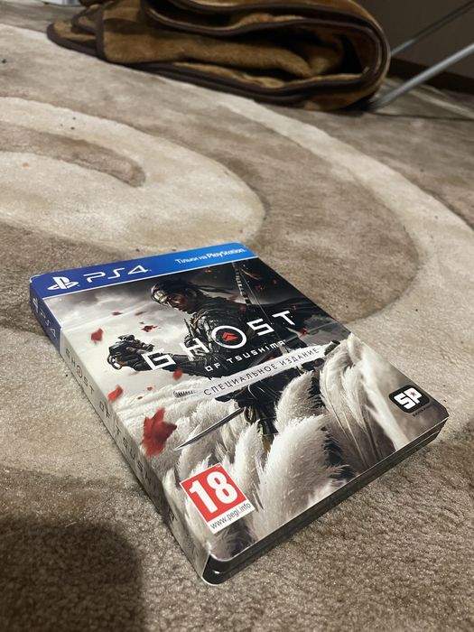 Стілбук з грою Ghost of Tsushima, диск та металевий стілбук