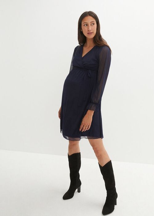 B.P.C sukienka ciążowa szyfonowa granatowa ^40/42