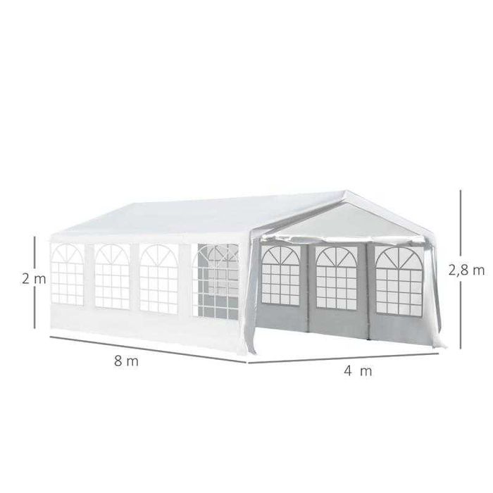 Pérgola de Jardim 8x4m Branca – Ideal para Eventos