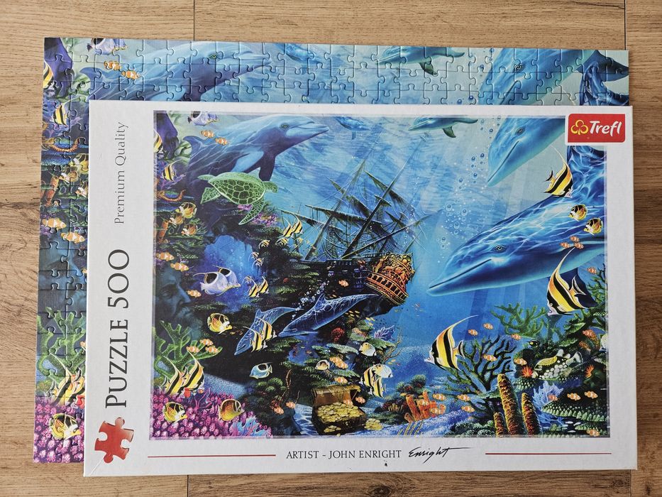 Puzzle Trefl 500 elementów statek ryby delfiny