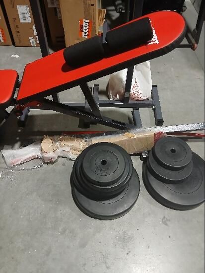 BARRA DE PESOS CURVADA 8 DISCOS HOMCOM