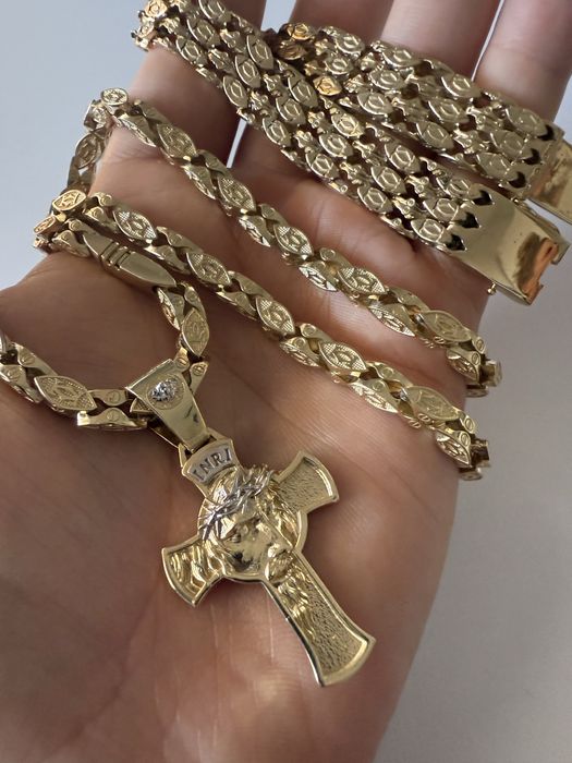 Nowy Piekny zestaw Cartier Pr. 585 14K