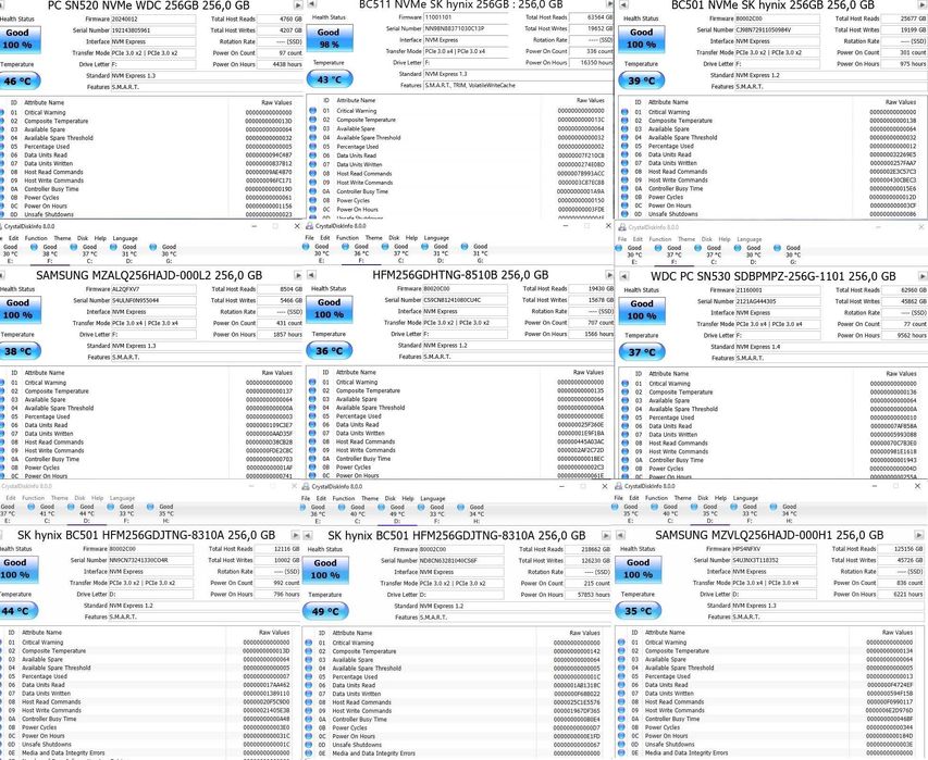 2.5 M.2 SSD диск 250GB 500GB 2TB Crucial Samsung WD SK Hynix
