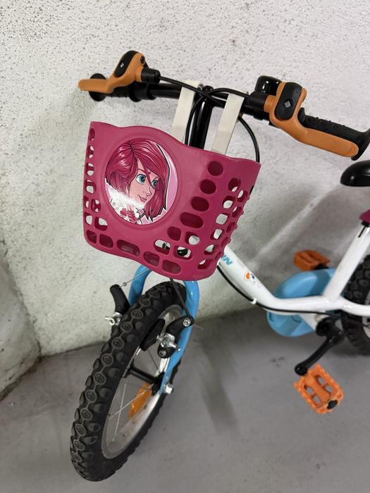 Bicicleta de criança b-twin 14 polegadas (4-6 anos)+rodinhas+capacete