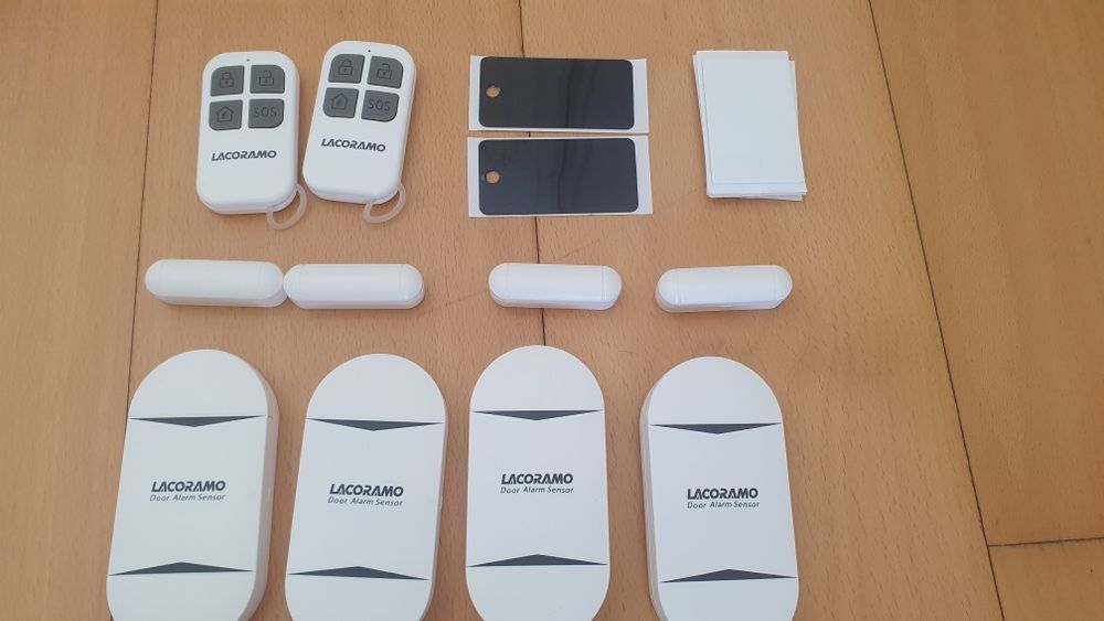 Sensor alarme 4x portas - 2x comandos