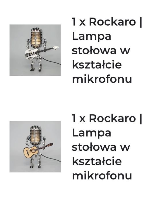 2 szt ROCKARO - Lampka w kaształcie mikrofonu