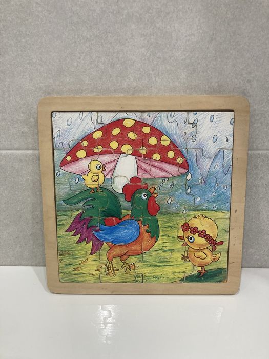 Puzzle dla maluszka zwierzęta w deszczu