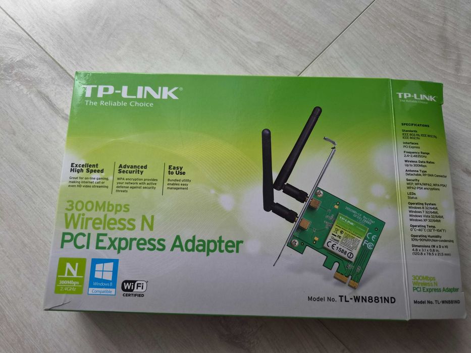 Bezprzewodowa karta sieciowa PCI Express TP-LINK model TL-WN881ND