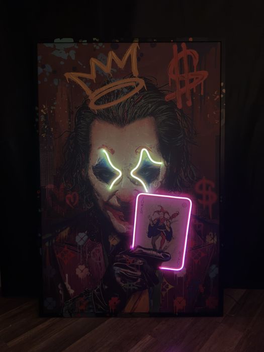 Картина Joker з неоном 123х83 см — стріт-арт у твоєму інтерʼєрі