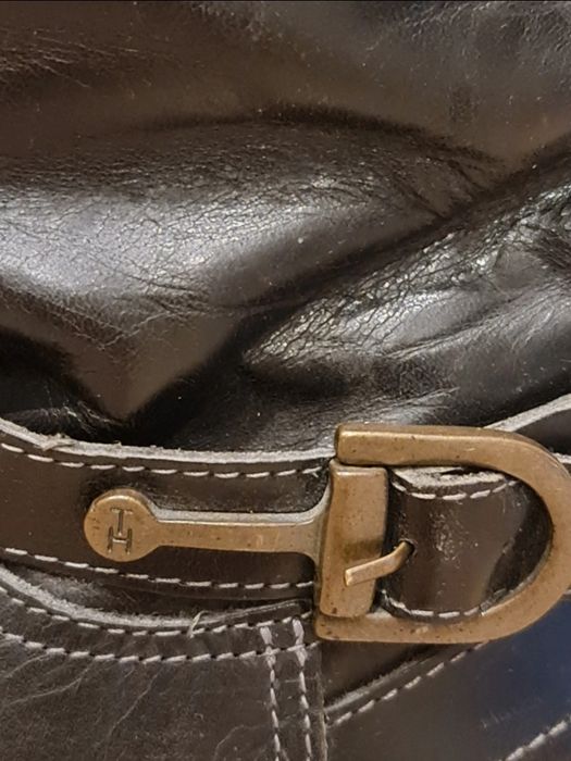 Oficerki, kozaki Tommy Hilfiger Aubrey, skóra naturalna