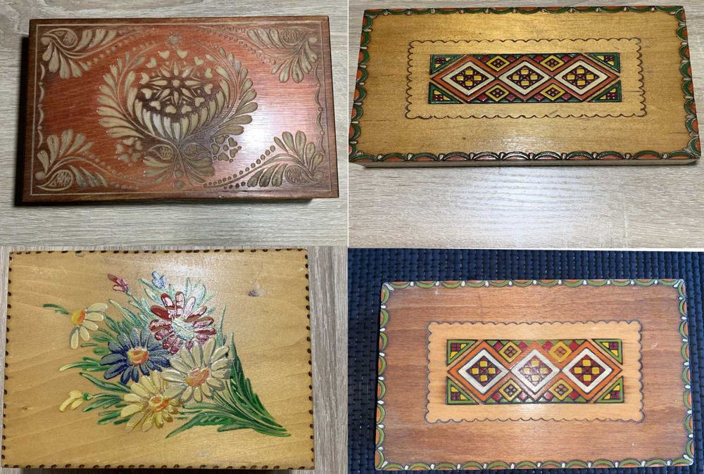 Шкатулка дерево роспись резьба СССР