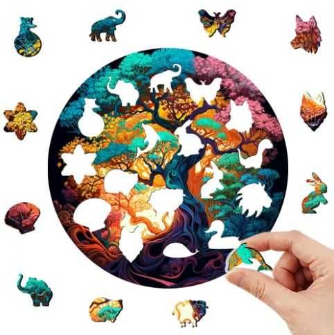 Puzzle 3D Drewniane Układanka dla dzieci i dorosłych - Las A4