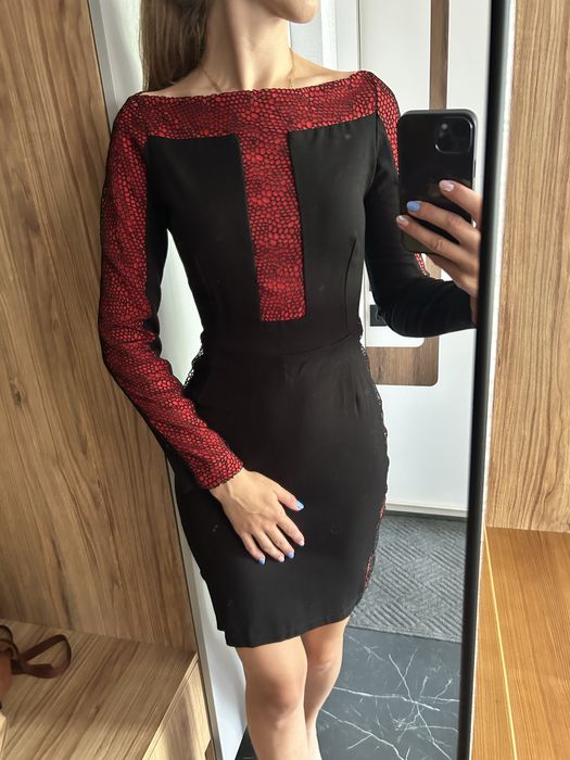 Чорно червона сукня футляр розмір S