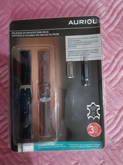 Braceletes 18 mm pele verdadeira preta e castanha