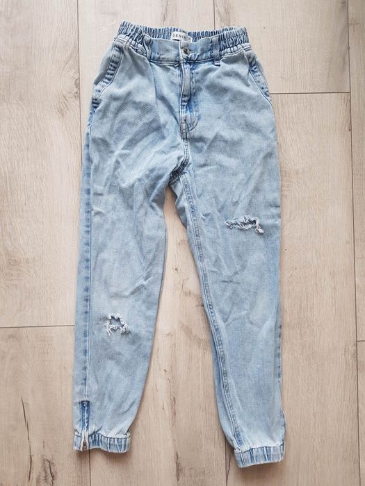 SINSAY* Spodnie denim jeansowe dziury *34/XS