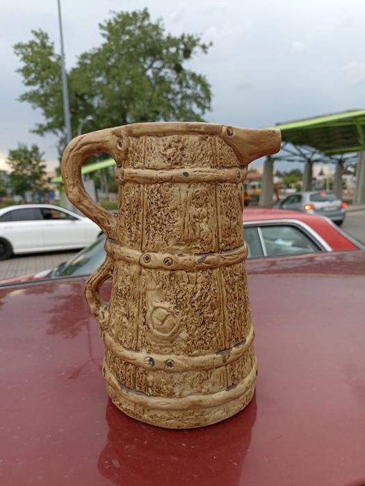 Stary vintage duży dzbanek Hillstonia wykonanie teksturowana kamionka