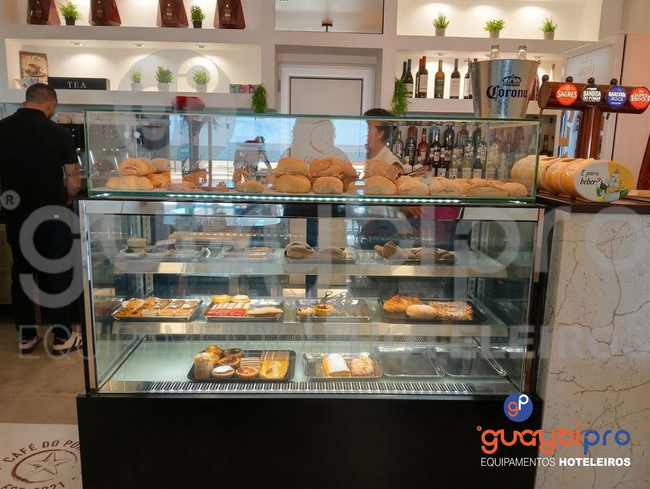 Vitrine Refrigerada Panorâmica Pastelaria/Café - Nova | 90 a 180cm