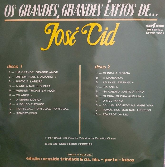 Discos Vinil LP jose cid 1980