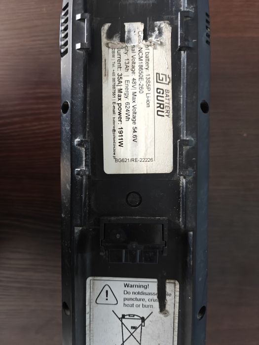 Bateria do roweru BatteryGuru 13Ah 48V