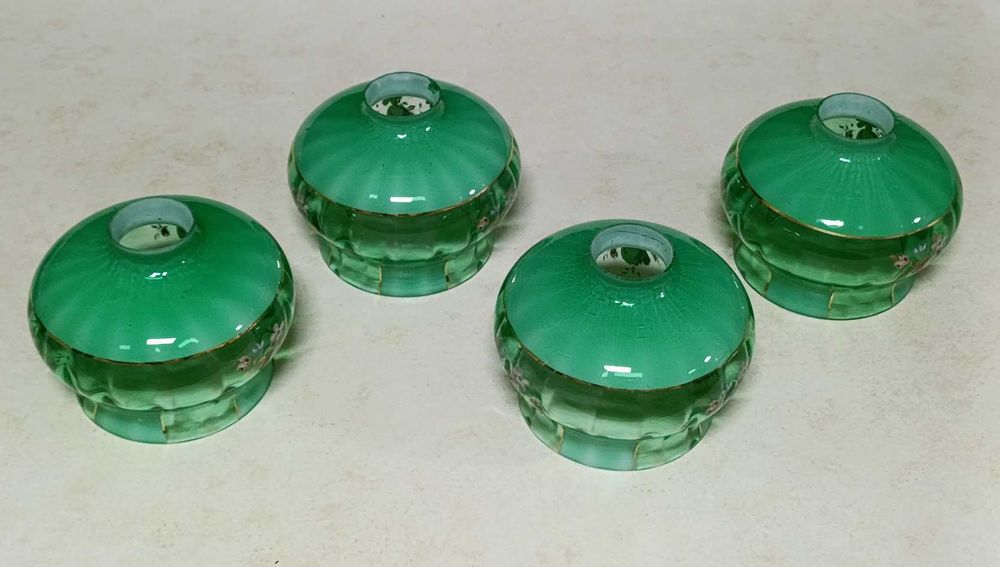 Conjunto globos vidro vintage de candeeiro pintados à mão