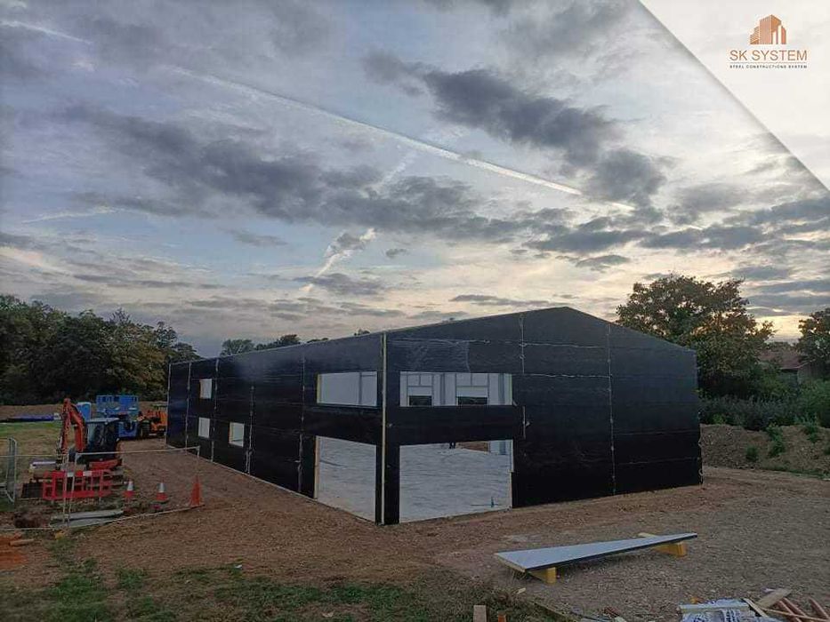 Hala 392 m2 stalowa magazyn warsztat płyta konstrukcja garaż SK SYSTEM