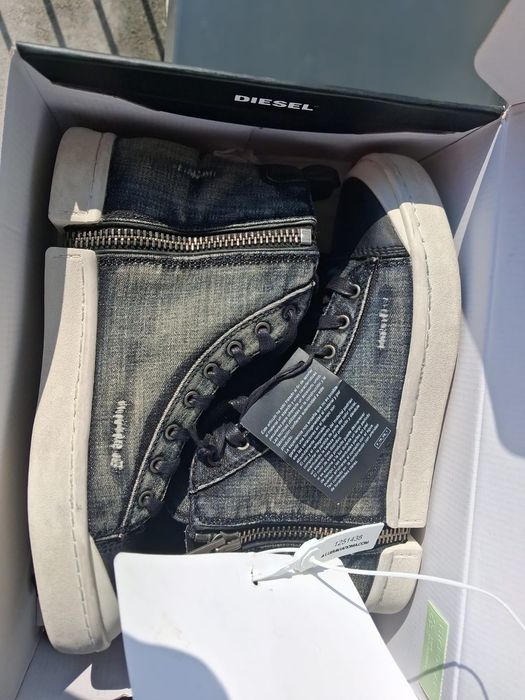 NOWE Oryginalne Trampki DIESEL Denim High-Top | Plomba LUISAVIAROMA | Box