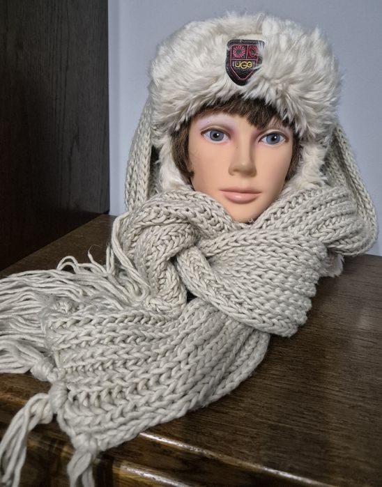 UGG roz. XL zestaw czapka + szalik stan idealny