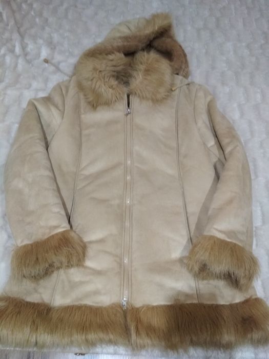 Kożuch damski L z futerkiem
