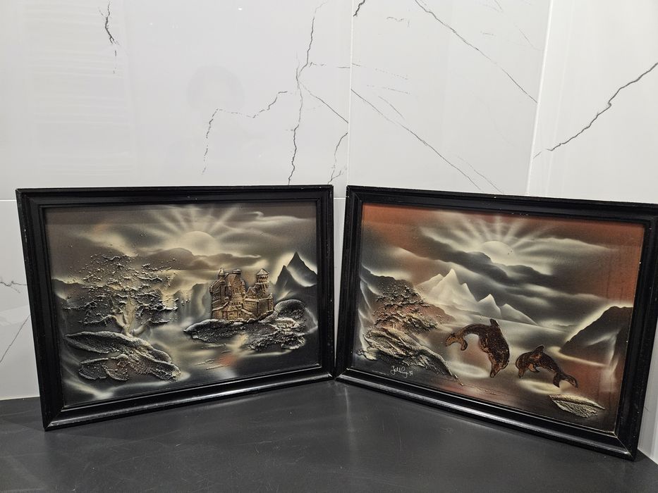 Dwa obrazy 3 D czerń