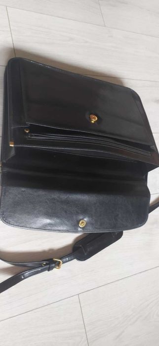 Luksusowa czarna aktówka ze skóry