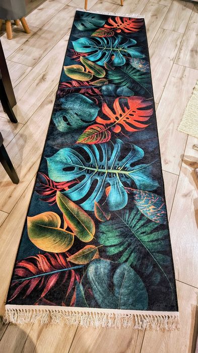 Chodnik Nowy Dywan liście  antypoślizgowe 80x300cm