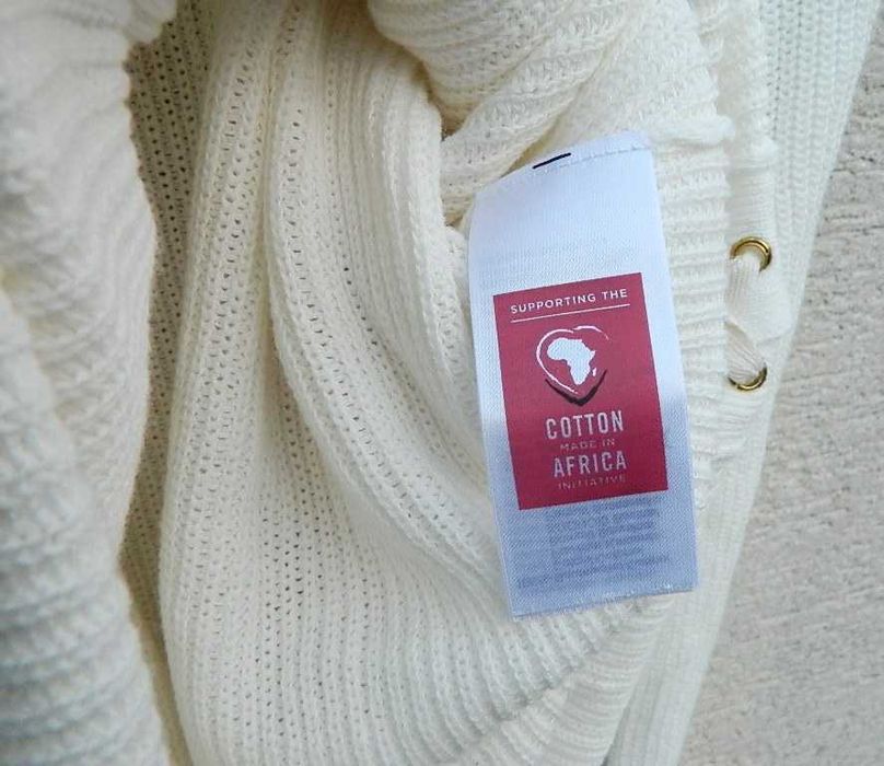 Biała ciążowa tunika dzianinowa, sweter bawełna 38