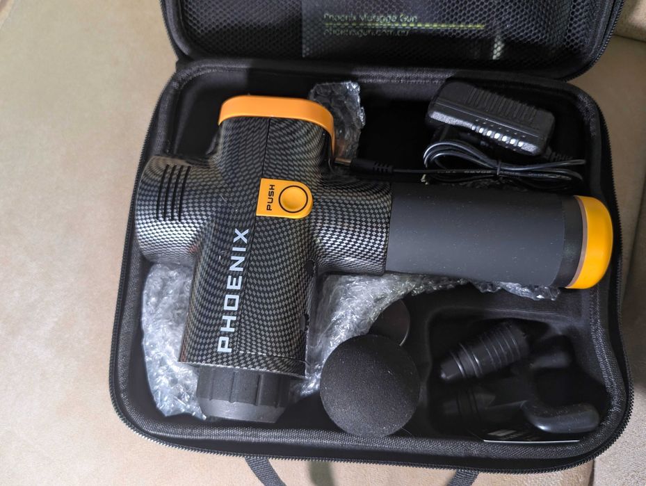 Массажный ударный пистолет Phoenix A2 | 1500Вт | 4 насадки