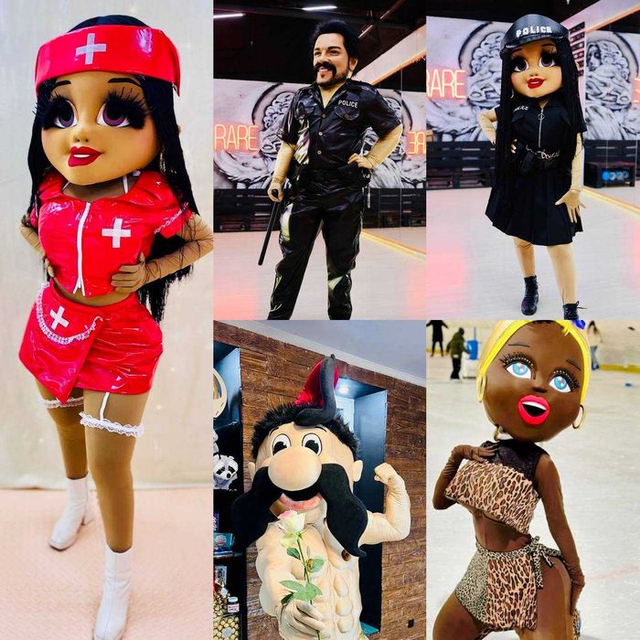 Привітання Білого Ведмедя, ростові ляльки, стриптиз-ляльки, аніматори