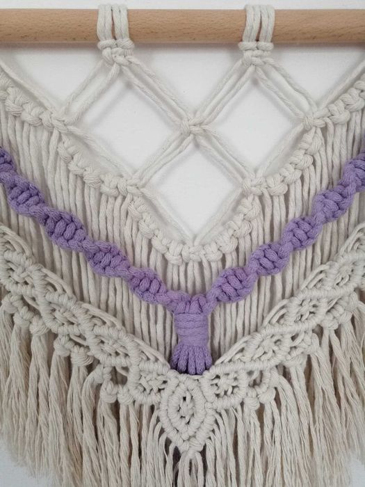 Makrama wisząca dekoracja na ścianę BOHO handmade