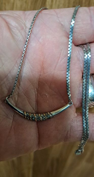 Colar fio gargantilha prata ouro.