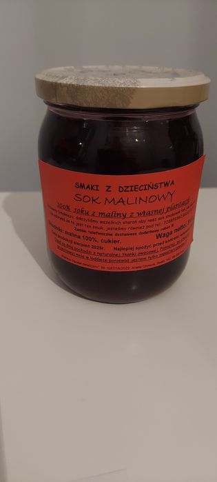 Domowy sok malinowy  5szt