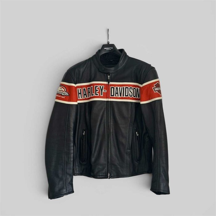 Kurtka skórzana Harley-Davidson Screamin Eagle Racing Rozm. L Oryginalna Protektory Jak Nowa