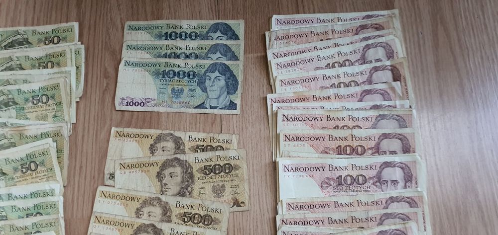 Banknoty kasa pieniądze kolekcja Prl 89szt