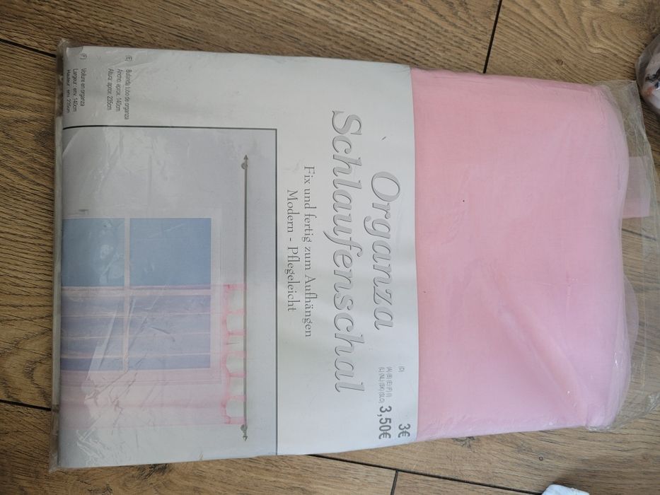 Organza różowa  zaslona