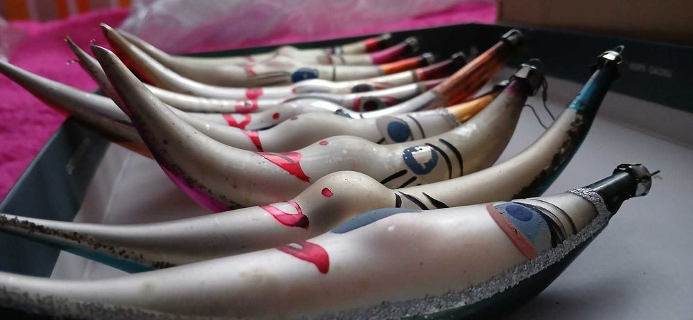 Bombki PRL księżyce 6 sztuk