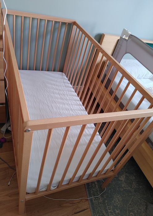 Łóżeczko niemowlęce 60x120 drewno bukowe