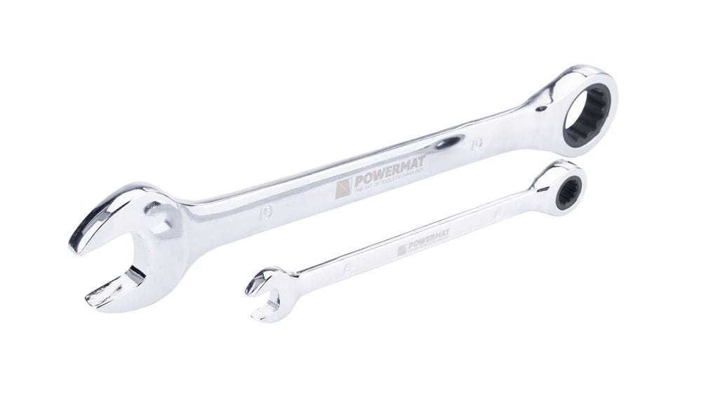 POWERMAT Klucze Płasko Oczkowe Zestaw Z Grzechotką 8-19mm 12el. PM1175