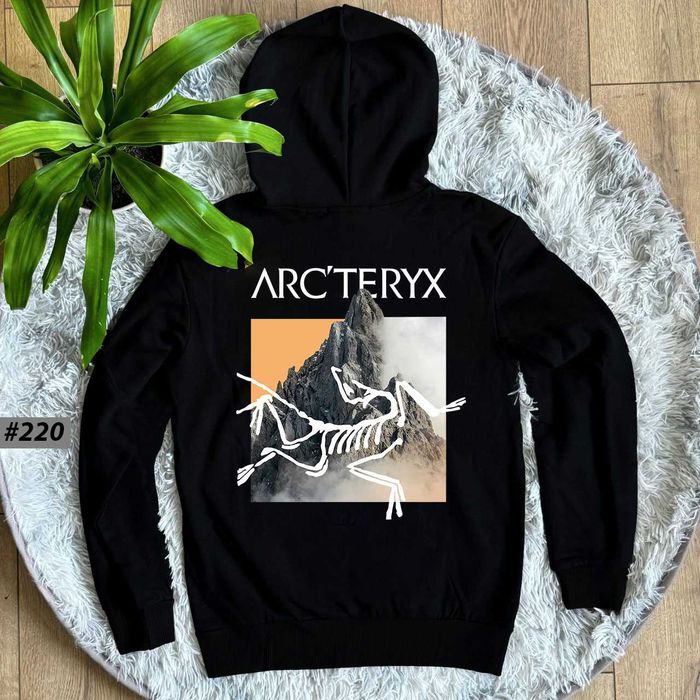 Черное Худи ARCTERYX Neon Горы (XS S M L XL)